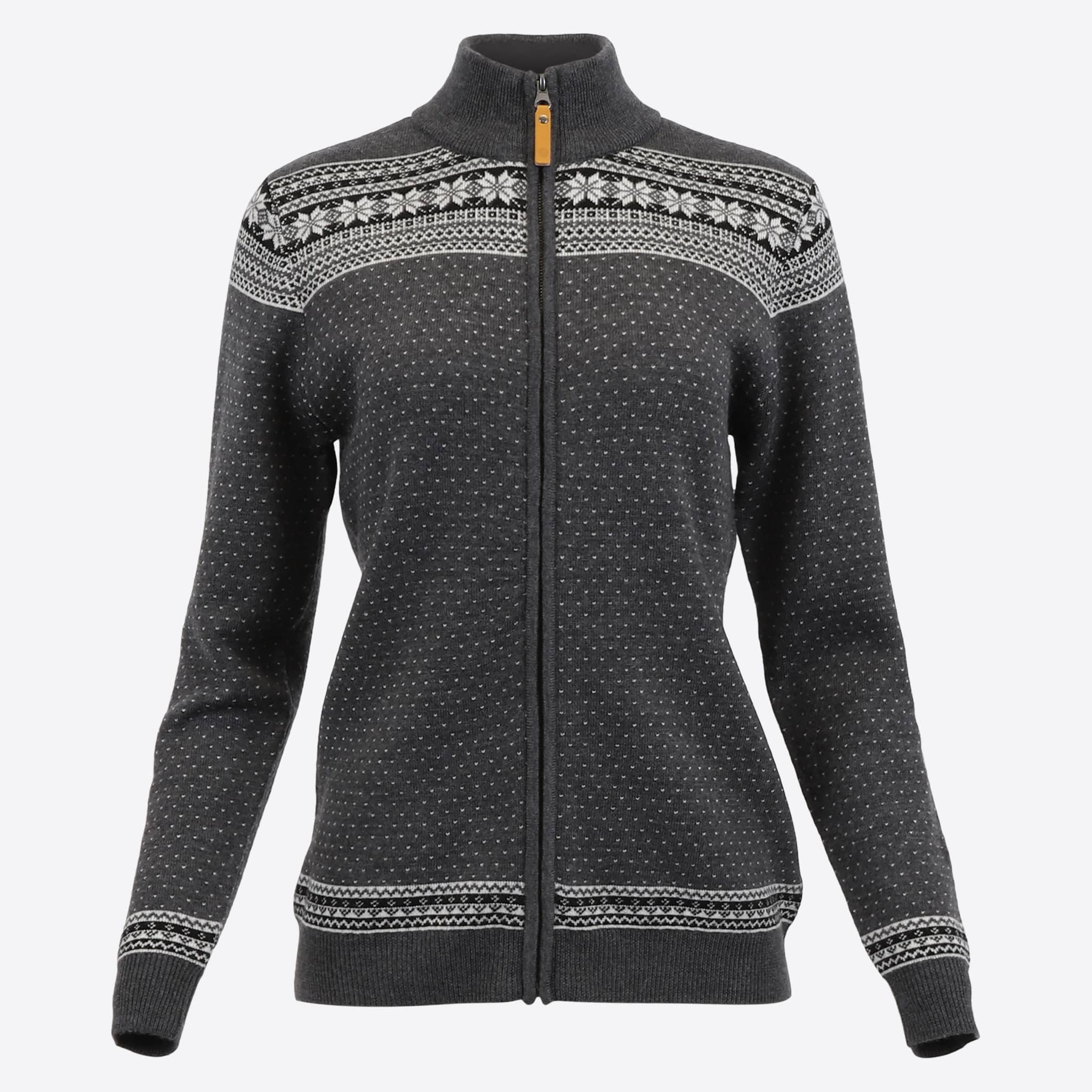 Heimaey zipped Nordic wool sweater